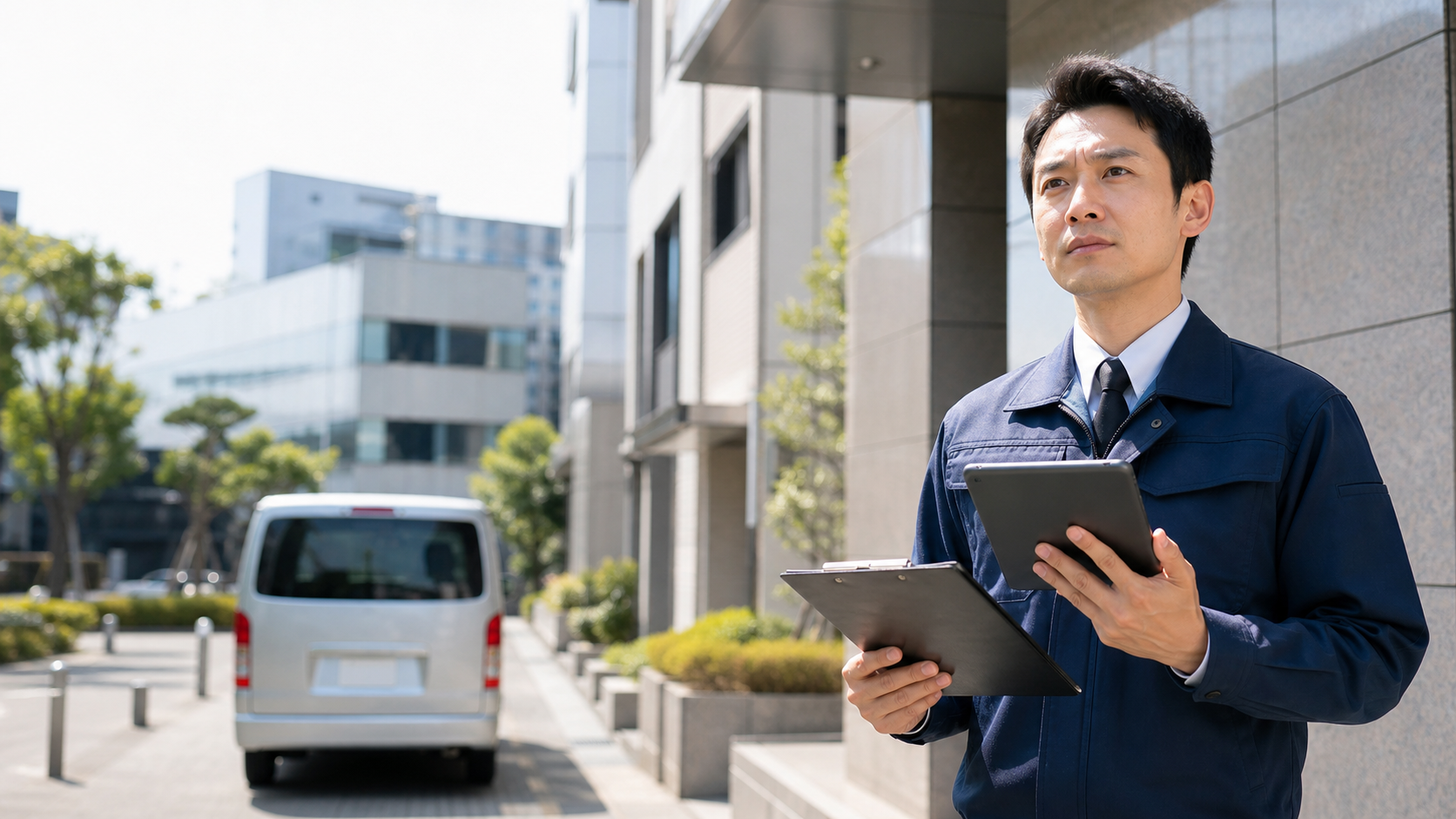 現地確認に向かう日本人フィールドスタッフ
